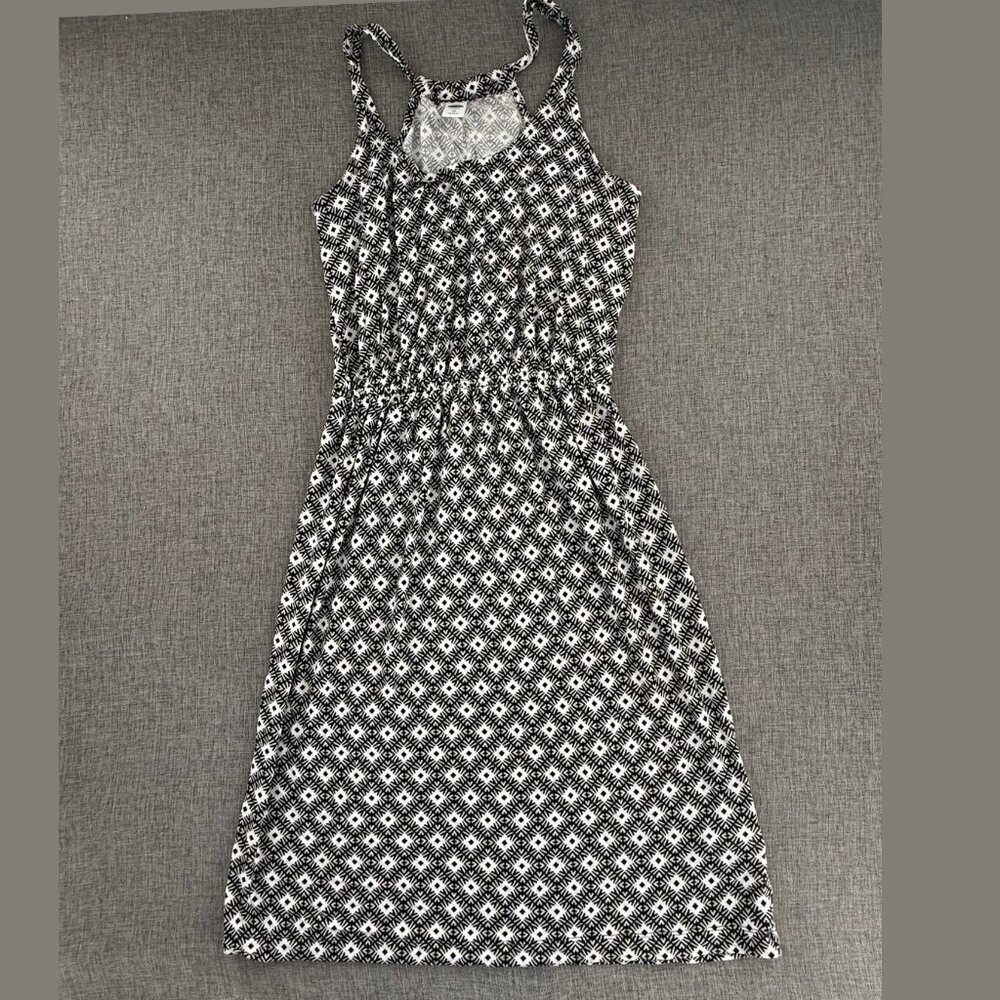 Old Navy Summer Dress Geometric Black White XS Rayon & Spandex Sleeveless